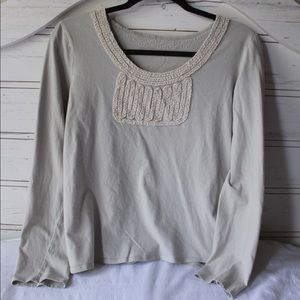 Embroidered Pale Turquoise Colored Comfy Small Top